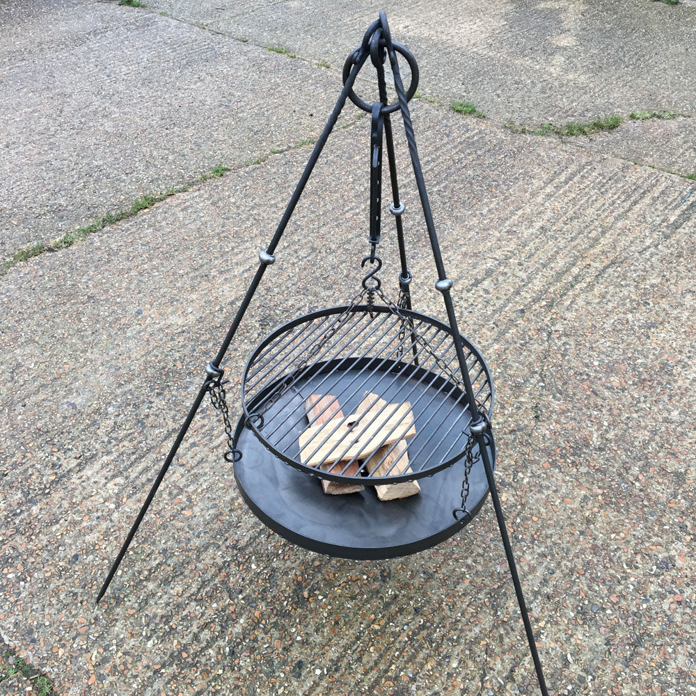 hanging tripod fire pit
