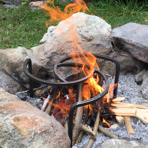 Campfire trivet over an open fire