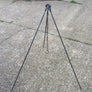 Large campfire cooking tripod with forged twists. 